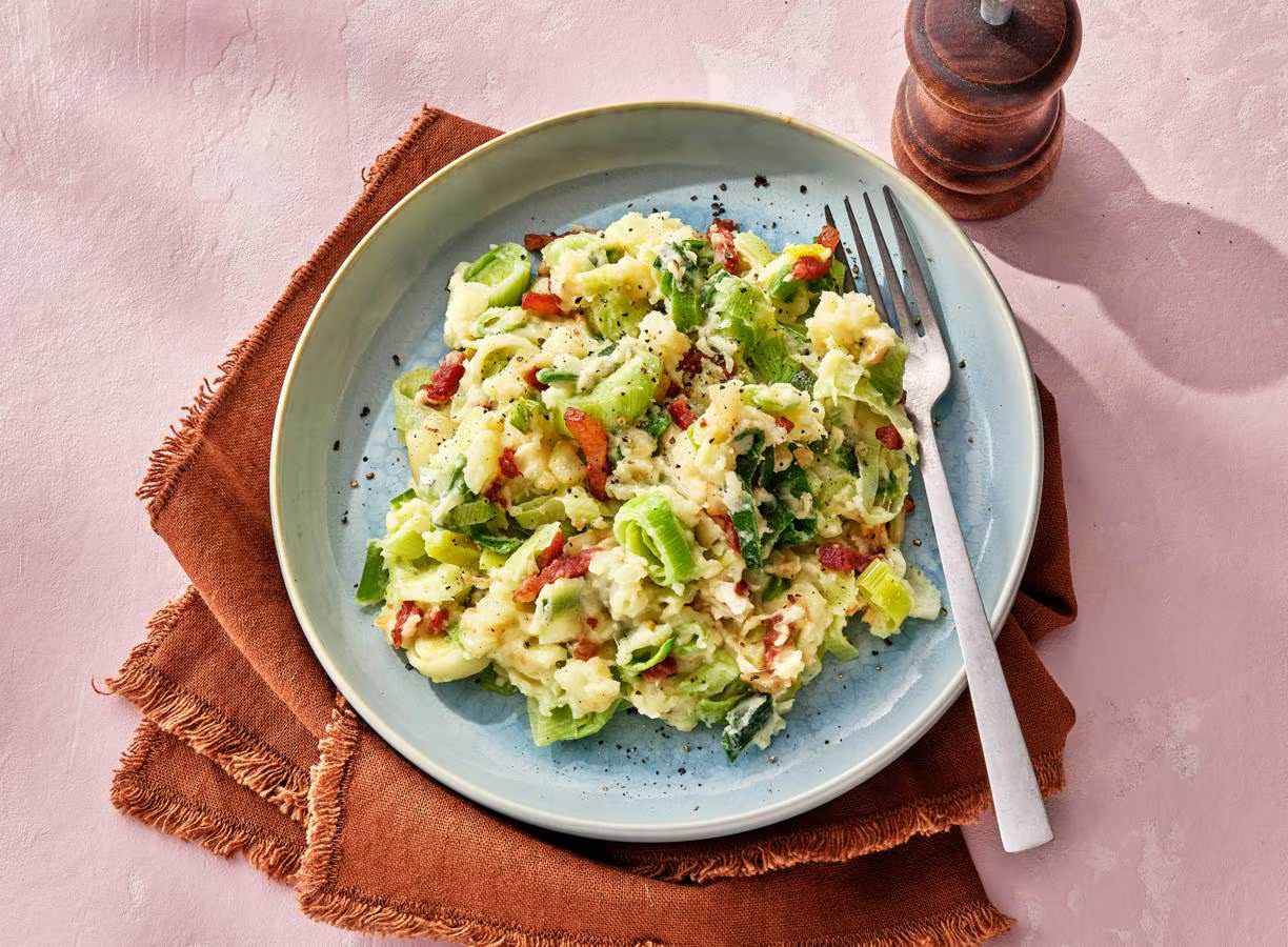 Preistamppot met spekjes